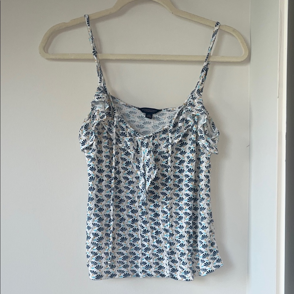 Aeropostale Floral Blue and White Camisole